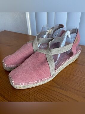 Toni Pons Verdi-V Espadrilles Cotton Canvas Fabric Blush Size 45/13